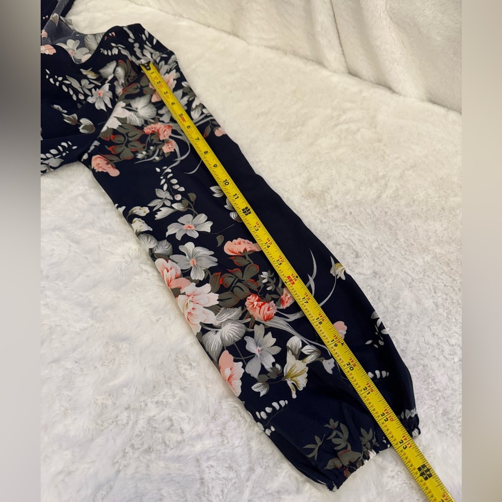 CUPSHE Floral Print Maxi Dress A-line Long Sleeves Wrap Dress- size M (8-10) - Picture 14 of 16